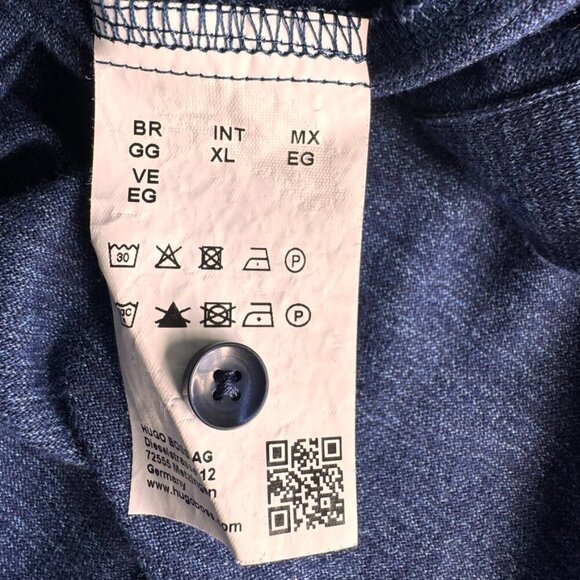 Hugo Boss Slim Fit Stretch Cotton Button-Up Shirt Blue - Picture 6 of 8